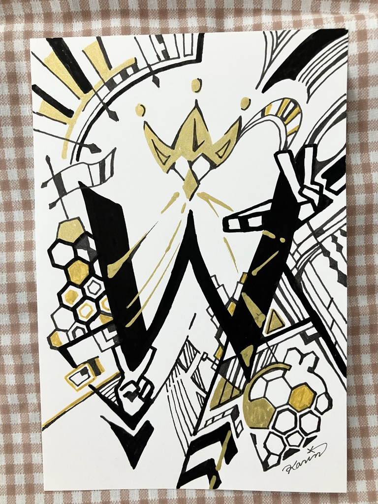 手描きイラスト アルファベットと模様・A~Z 26枚