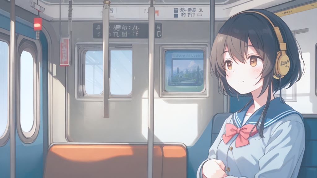 【フリーBGM】朝日の電車
