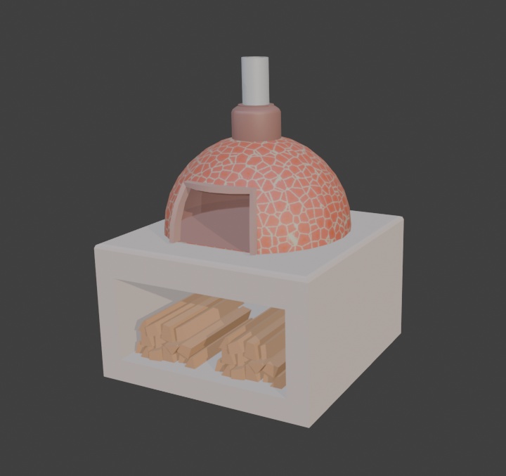 【もりのカフェ】石窯ピザオーブン(ピザ窯)_3Dモデル