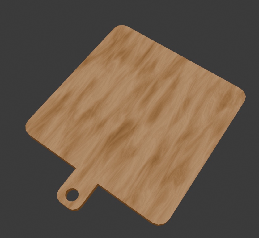 【もりのカフェ】マルゲリータピザ(木製プレート付き)3Dモデル