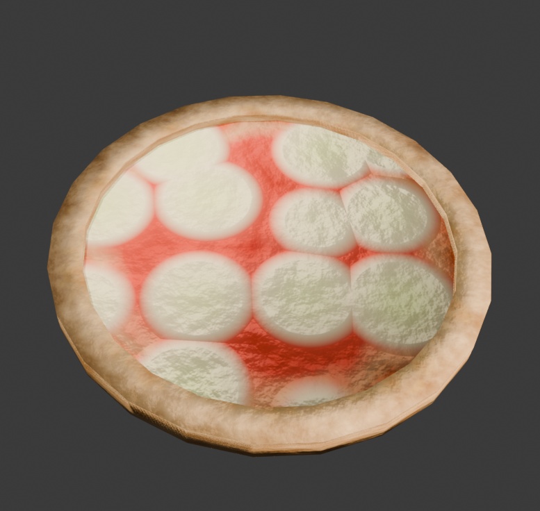 【もりのカフェ】マルゲリータピザ(木製プレート付き)3Dモデル