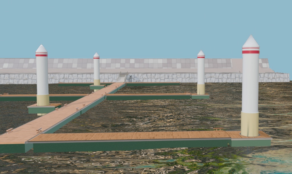 【もりのマリン】港と桟橋/ポンツーン 3Dモデル