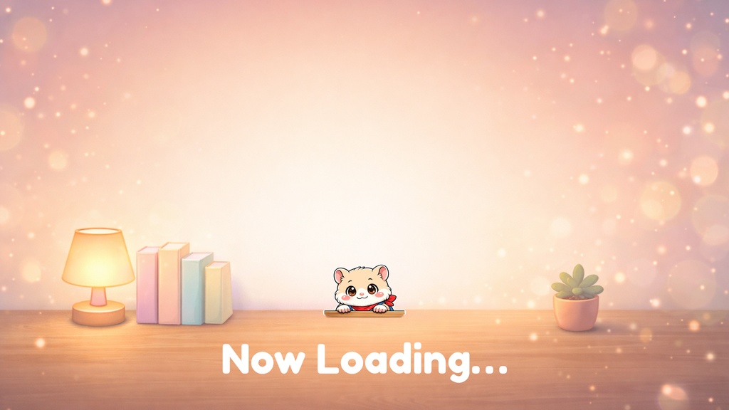 ゆるハムスター配信待機画面（Now Loading）【配信素材 / VTuber / OBS】