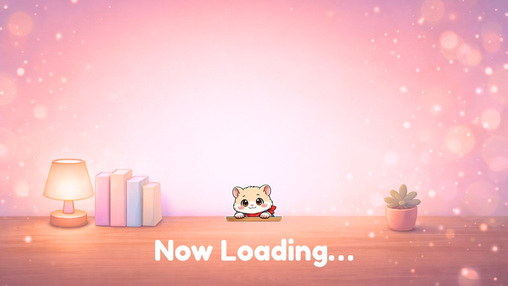 ゆるハムスター配信素材カラーセット（ピンク＆ミント）【配信素材 / VTuber / OBS】