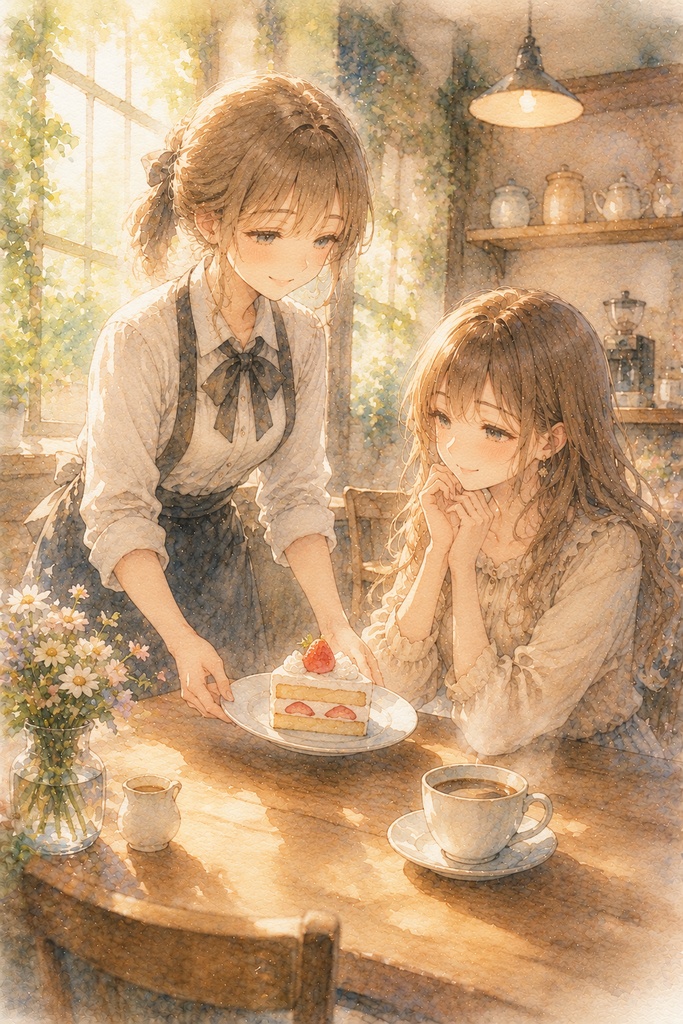 水彩画風イラスト集 Vol.1 『初夏のカフェ』