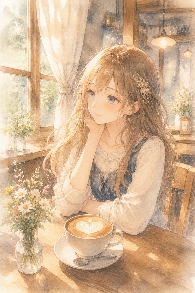 水彩画風イラスト集 Vol.1 『初夏のカフェ』