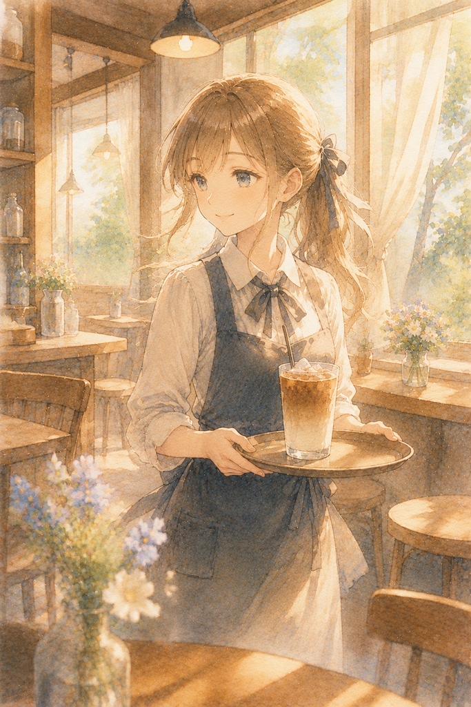 水彩画風イラスト集 Vol.1 『初夏のカフェ』