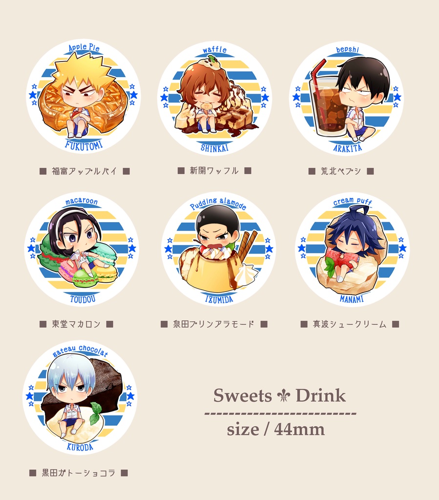 弱ペダ缶バッジ