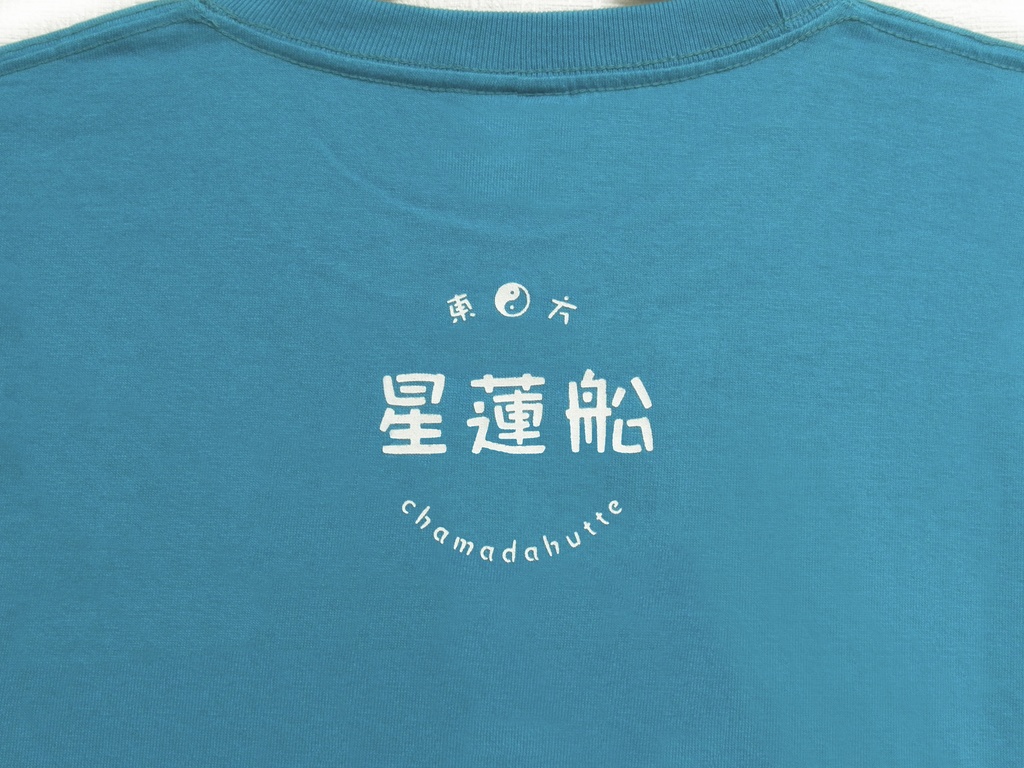 Tシャツ:東方星蓮船モチーフ:ターコイズブルー
