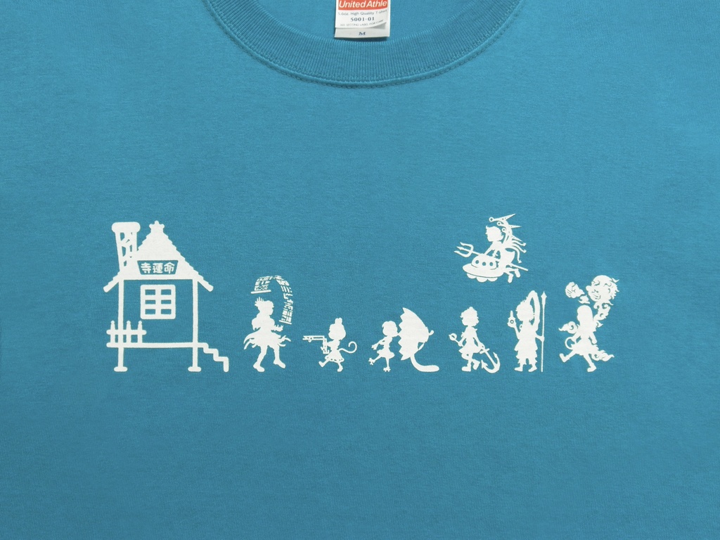 Tシャツ:東方星蓮船モチーフ:ターコイズブルー