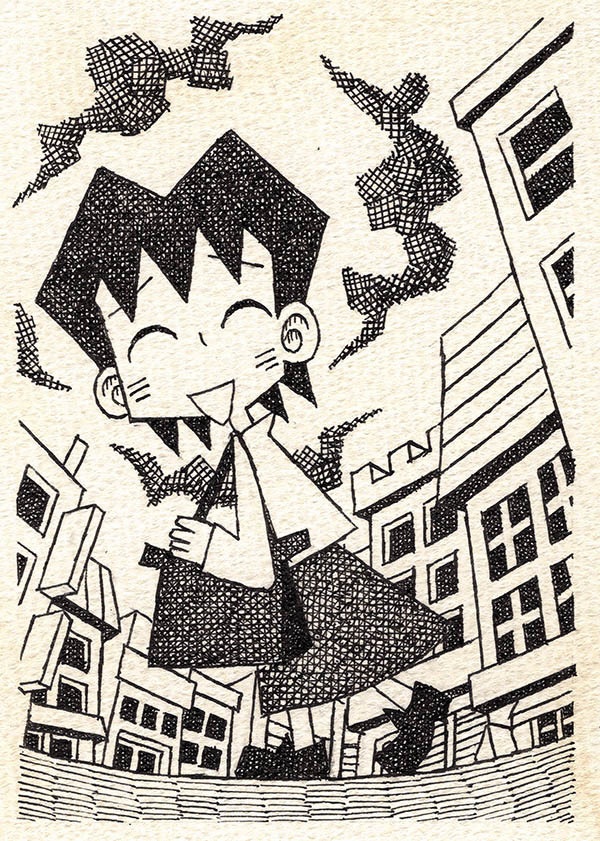 イラスト原画「また明日」