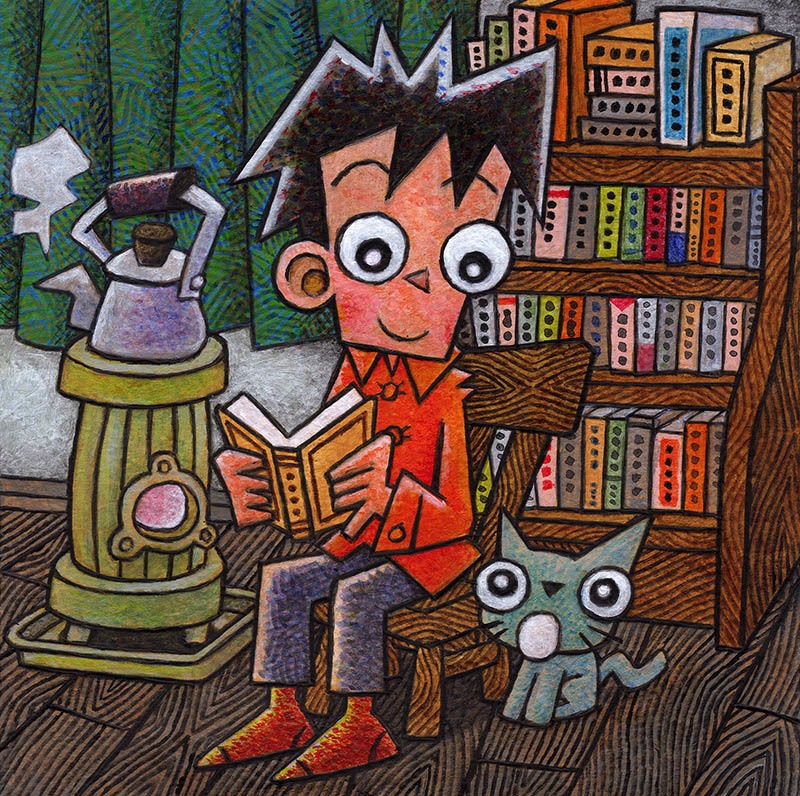 イラスト原画『あたたかい部屋』