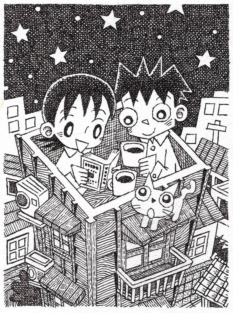 イラスト原画『二人の棲処』