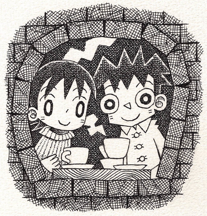 イラスト原画「窓辺のテーブル」2026年