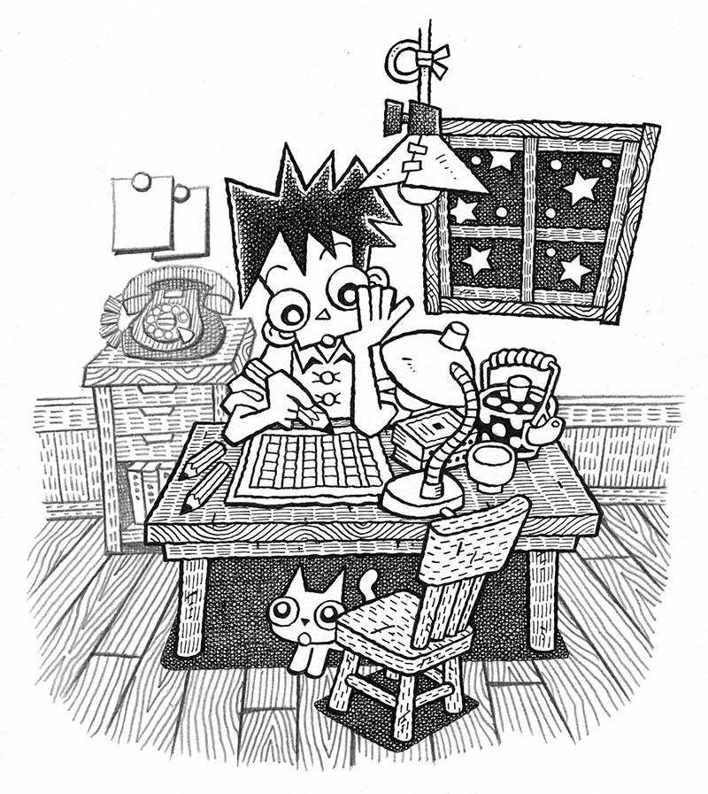 イラスト原画「日常の椅子」2016年