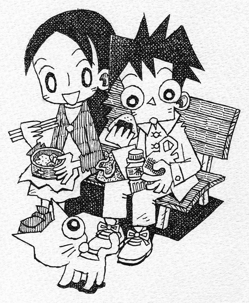 イラスト原画「「昼休み」2026年