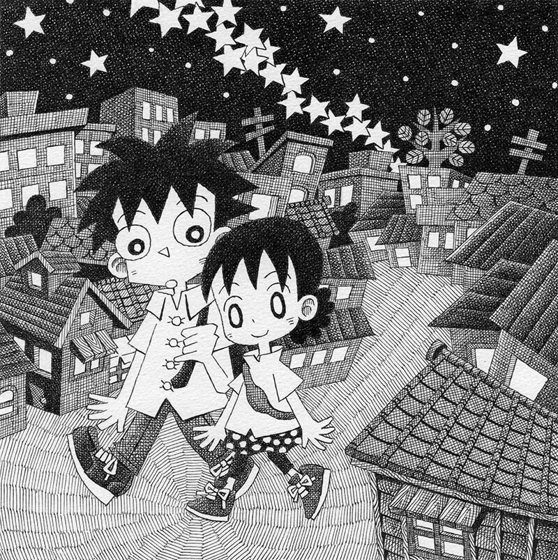 イラスト原画「「ふらっと通り」2012年
