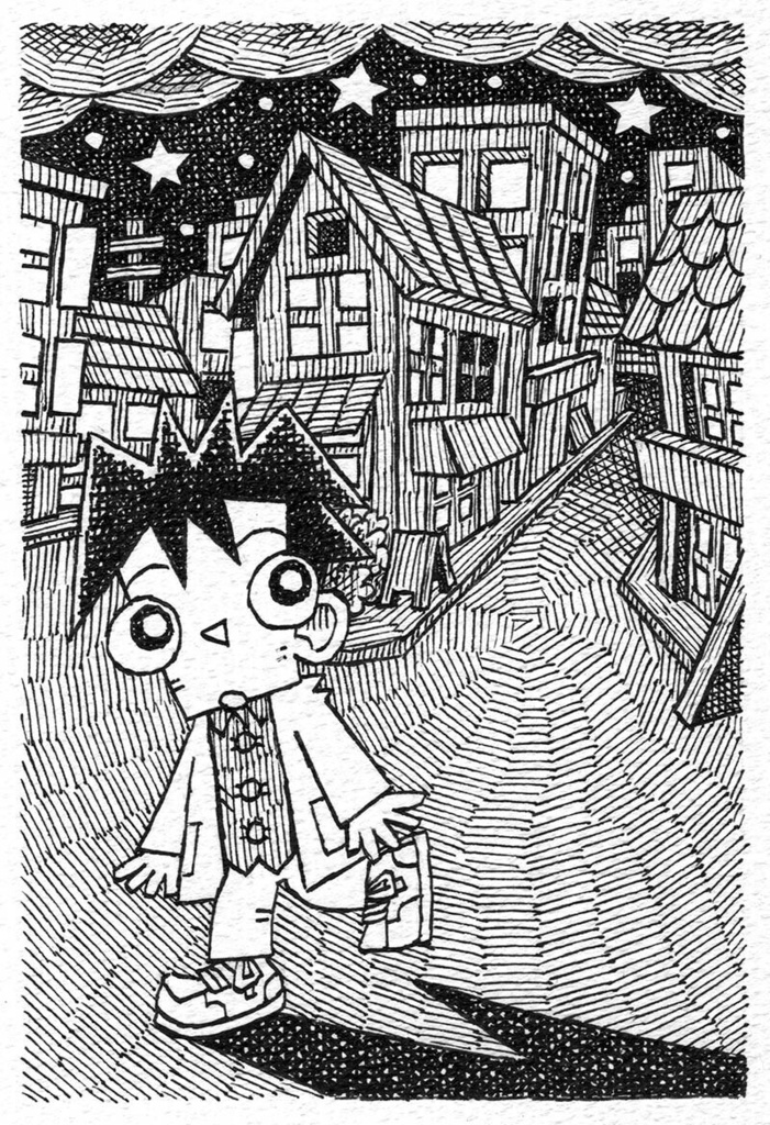 イラスト原画「「いつもと違う道」2026年