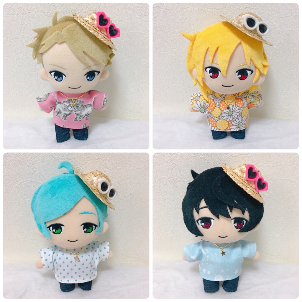 ぬい用麦わら帽子ホットピンク(ラウンド)