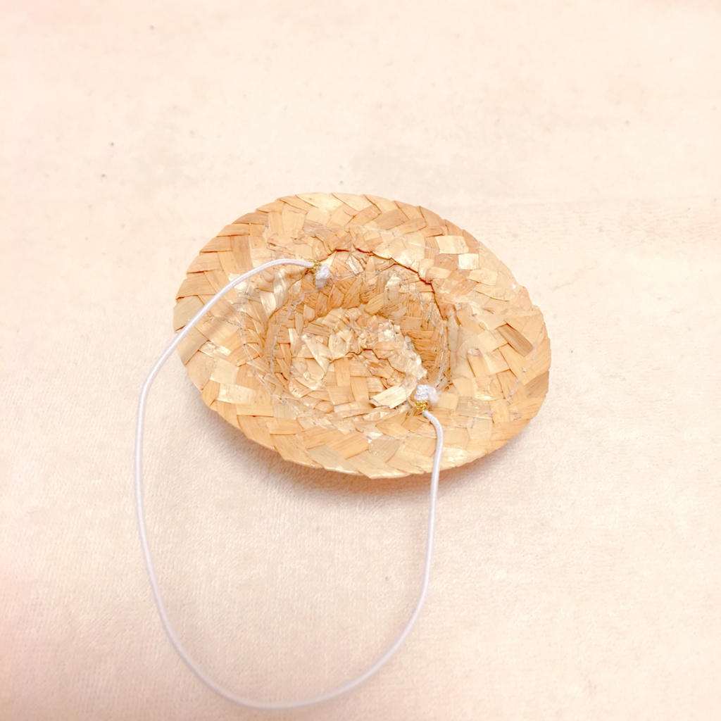 ぬい用麦わら帽子ホットピンク(ラウンド)