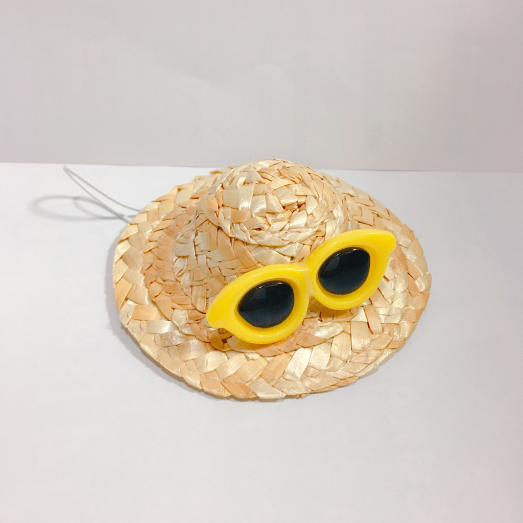 ぬい用麦わら帽子イエロー(ラウンド)