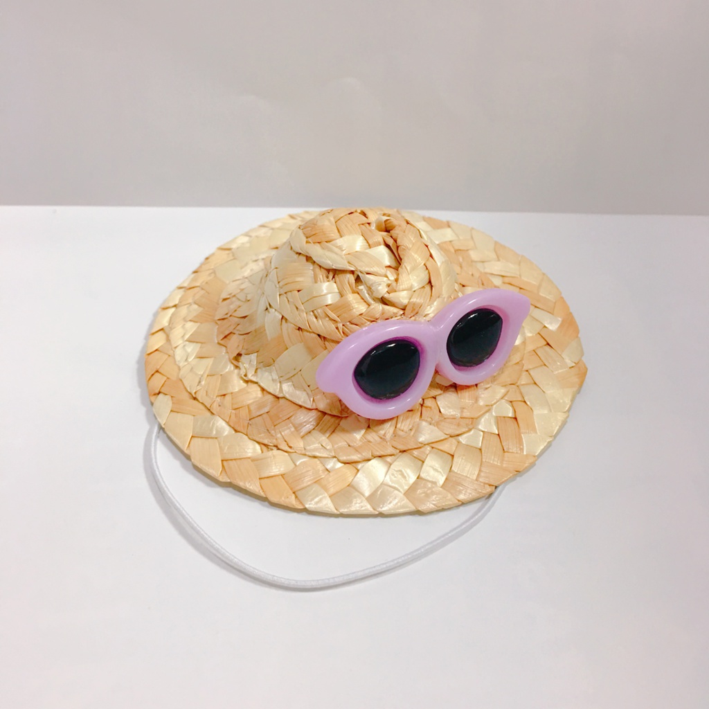 ぬい用麦わら帽子パープル(ラウンド)