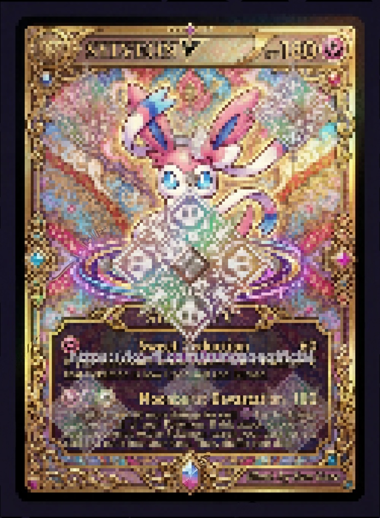 TCG Sylveon Batik Digital Asset Trading Card Fan Art Custom Card