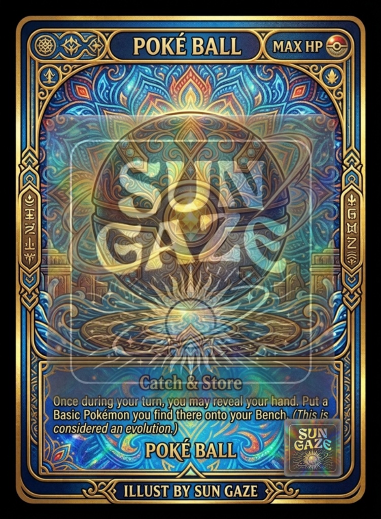 TCG Pokemon Pokeball - Digital Asset Trading Card Fan Art Custom