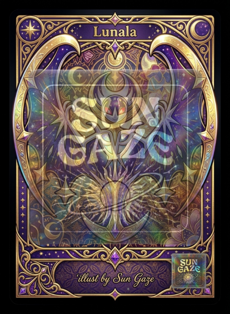 TCG Pokemon Lunala - Digital Asset Trading Card Fan Art Custom