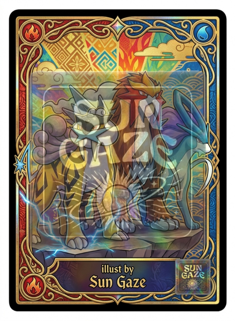 TCG Pokemon Beast Raikou - Digital Asset Trading Card Fan Art Custom