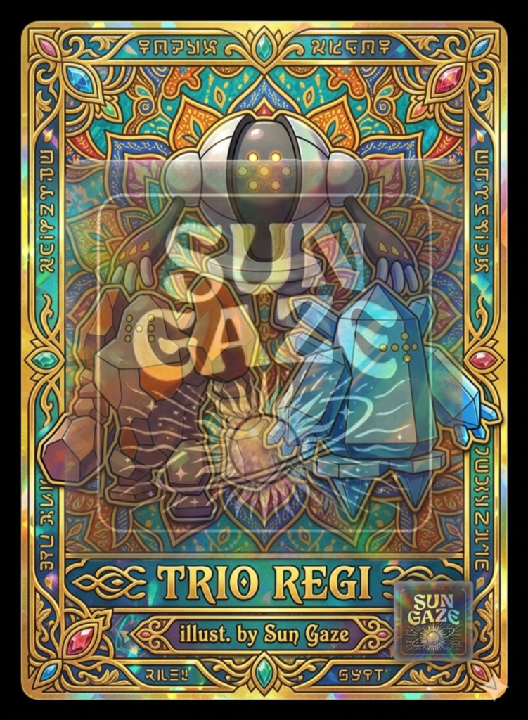 TCG Pokemon Trio regi - Digital Asset Trading Card Fan Art Custom