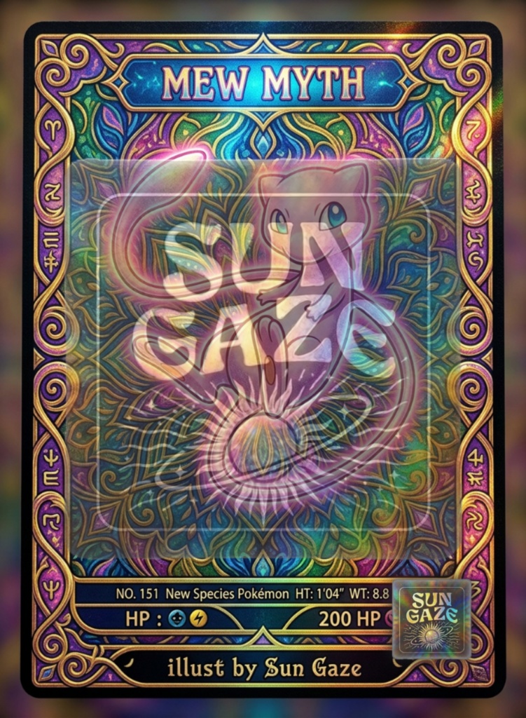 TCG Pokemon Meow Myth - Digital Asset Trading Card Fan Art Custom