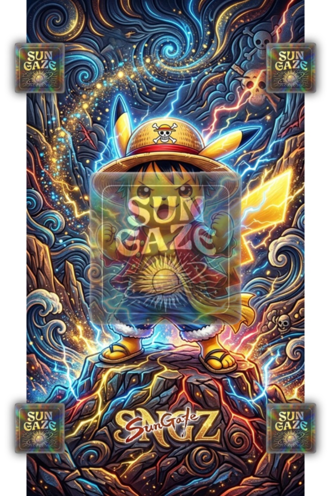 poke piece - pika d luffy (fusion art)