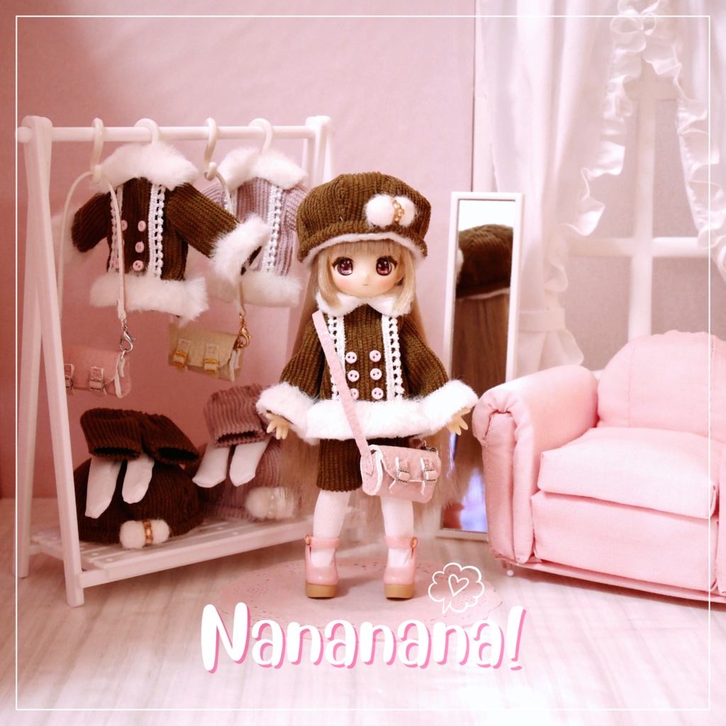 👚【 ピコニーモP & オビツ11 】ドール服 / モコモココートセット