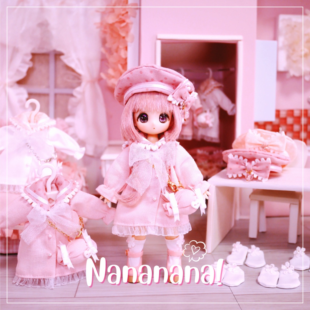 👚【 ピコニーモP & オビツ11 】ドール服 / キャンディリボンワンピース