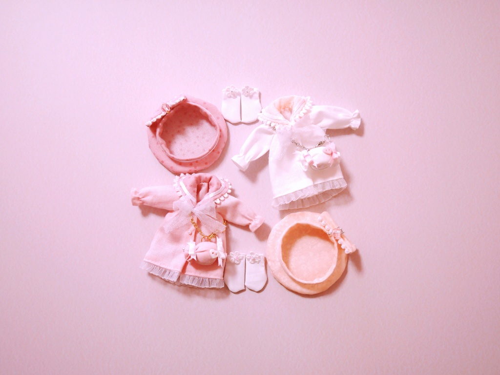 👚【 ピコニーモP & オビツ11 】ドール服 / キャンディリボンワンピース