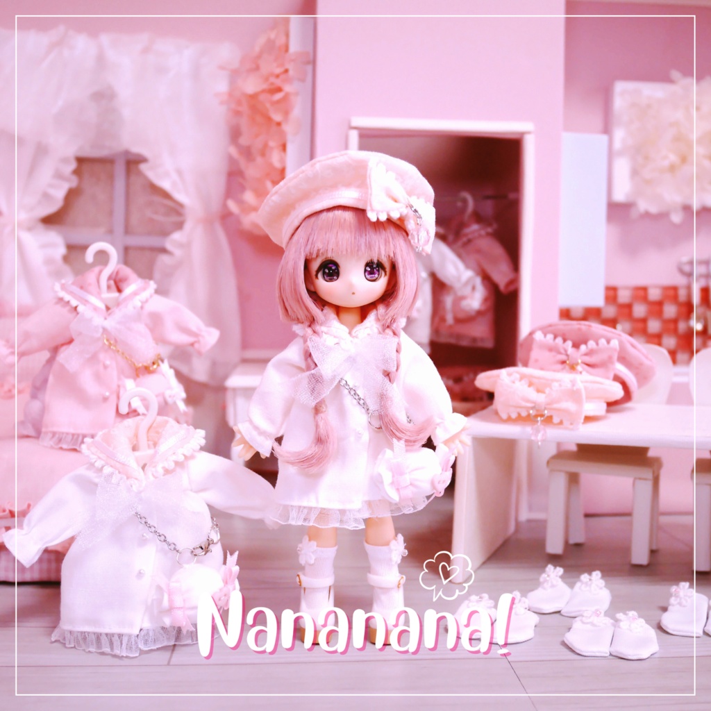 👚【 ピコニーモP & オビツ11 】ドール服 / キャンディリボンワンピース