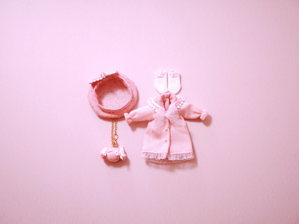 👚【 ピコニーモP & オビツ11 】ドール服 / キャンディリボンワンピース