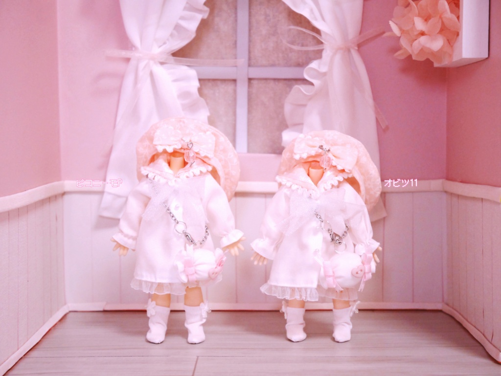 👚【 ピコニーモP & オビツ11 】ドール服 / キャンディリボンワンピース