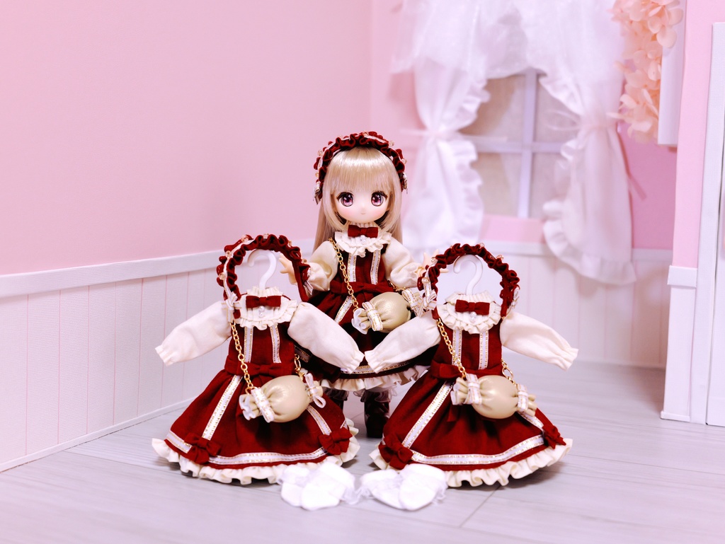👚【 ピコニーモP & オビツ11 】ドール服 / リボンキャンディドレス