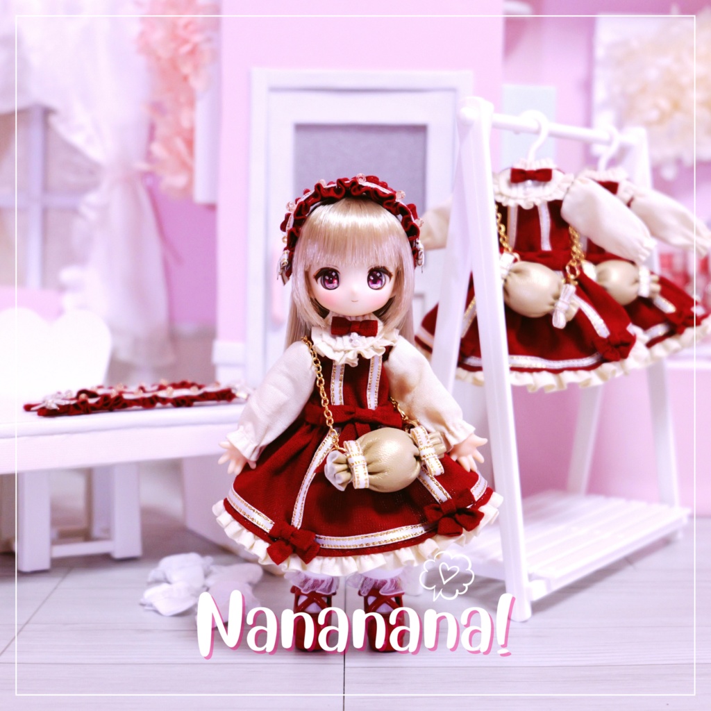 👚【 ピコニーモP & オビツ11 】ドール服 / リボンキャンディドレス