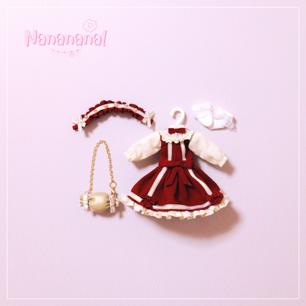 👚【 ピコニーモP & オビツ11 】ドール服 / リボンキャンディドレス