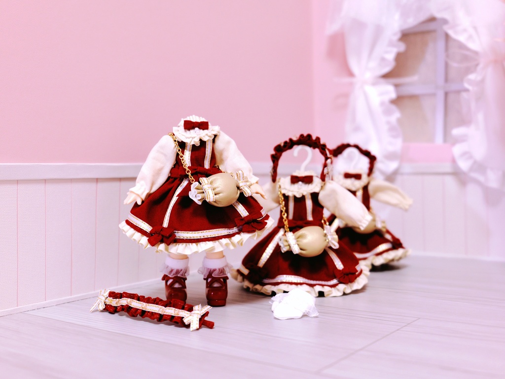 👚【 ピコニーモP & オビツ11 】ドール服 / リボンキャンディドレス