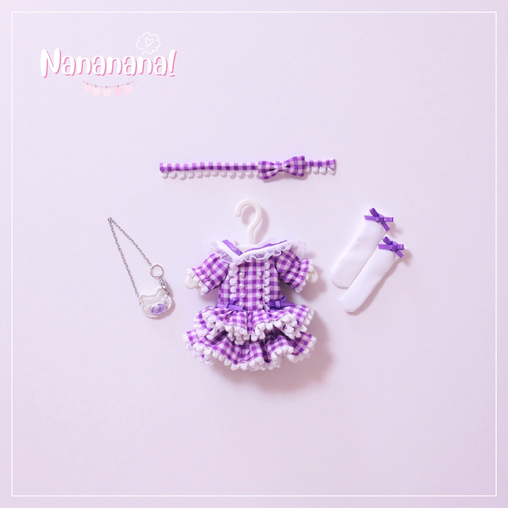 👚 ドール お洋服セット / ギンガムチェックのワンピース【 ピコニーモP 推奨 ( オビツ11 ) 】