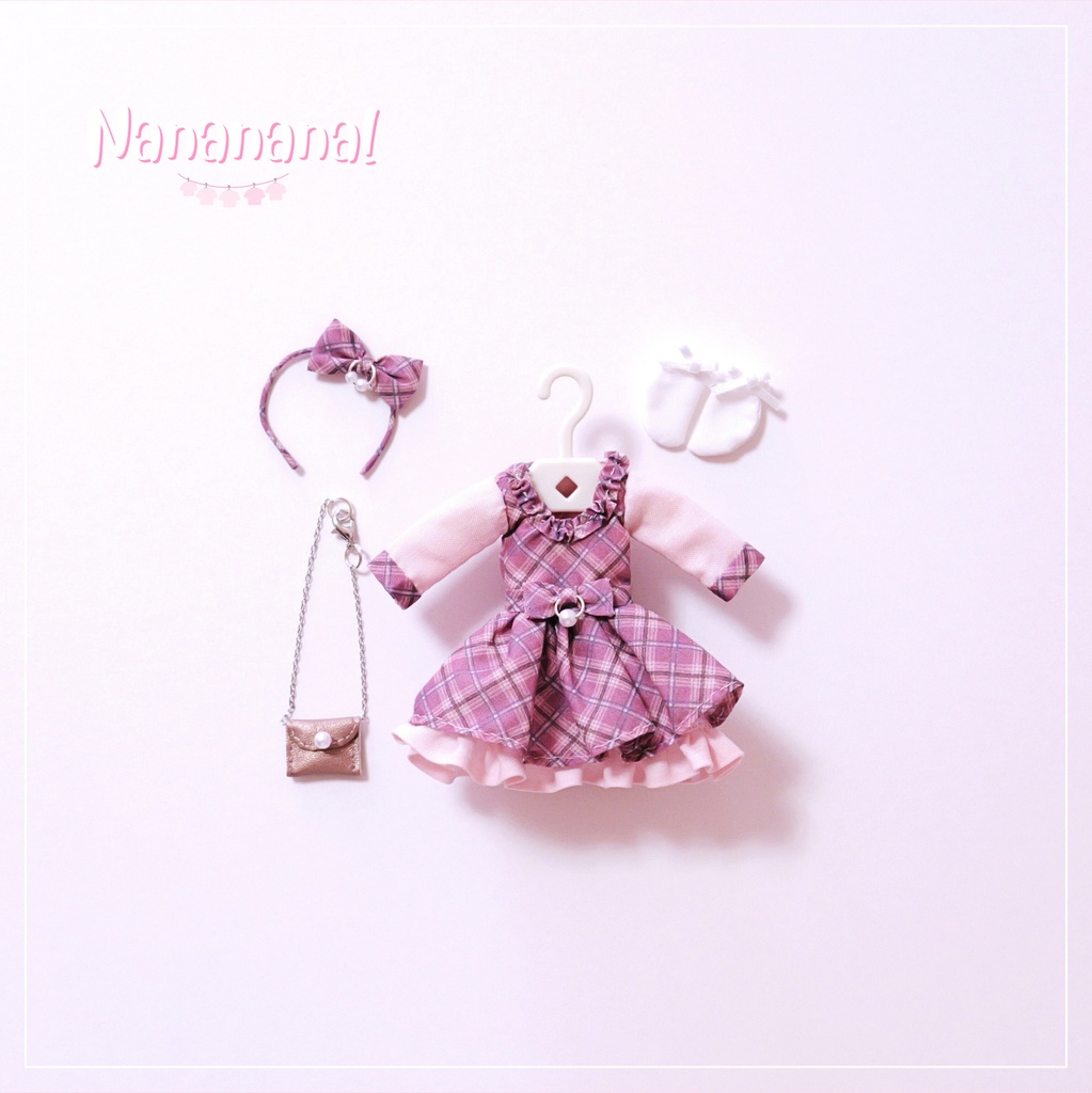 👚 ドール お洋服セット / ピンクリボンワンピース【 ピコニーモP 推奨 ( オビツ11 ) 】