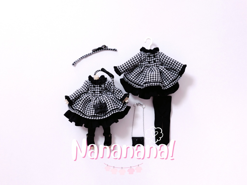 👚 ドール お洋服セット / 千鳥格子ワンピース【 ピコニーモP 推奨 ( オビツ11 ) 】