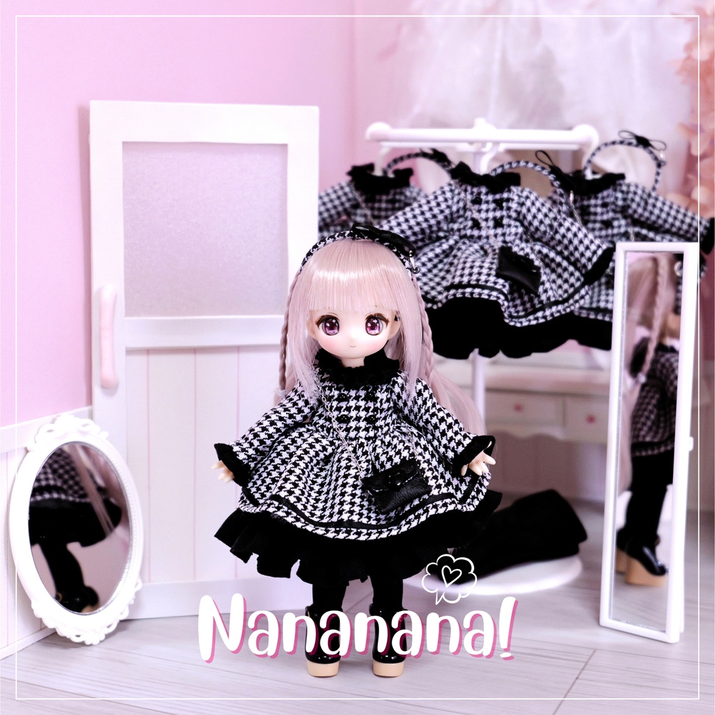 👚 ドール お洋服セット / 千鳥格子ワンピース【 ピコニーモP 推奨 ( オビツ11 ) 】