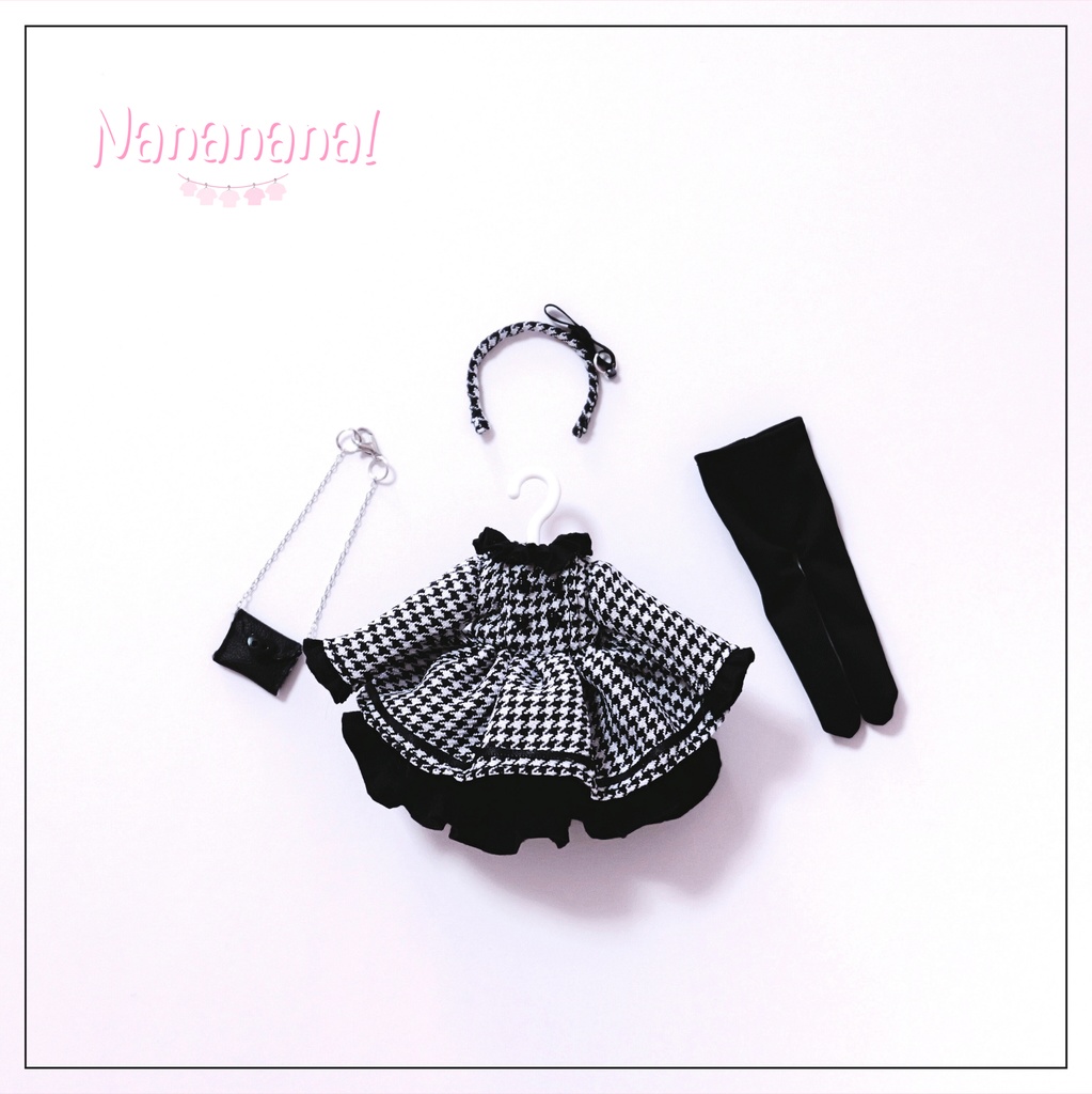 👚 ドール お洋服セット / 千鳥格子ワンピース【 ピコニーモP 推奨 ( オビツ11 ) 】