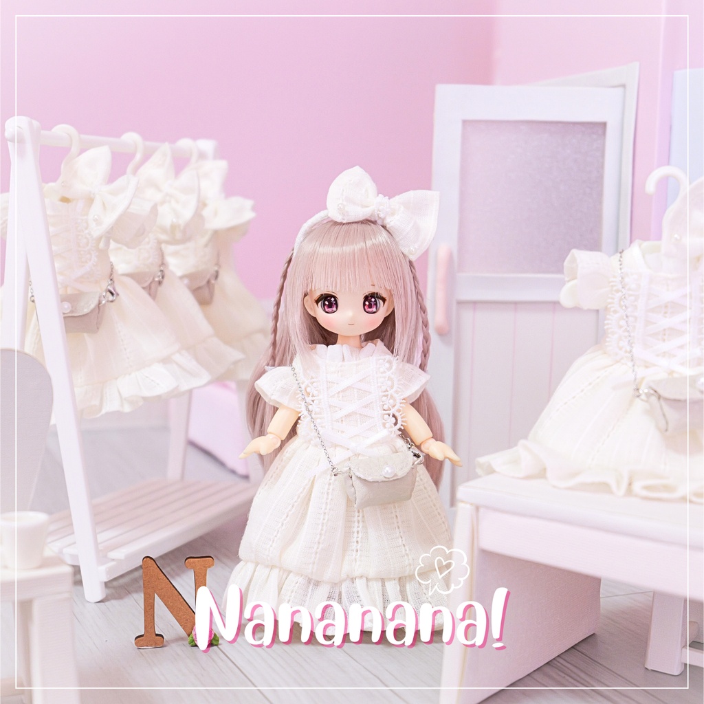 👚 ドール お洋服セット / ホワイトサマードレス【 ピコニーモP 推奨 ( オビツ11 等 ) 】