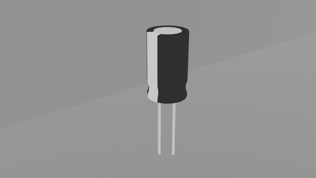 【3Dモデル】電解コンデンサ